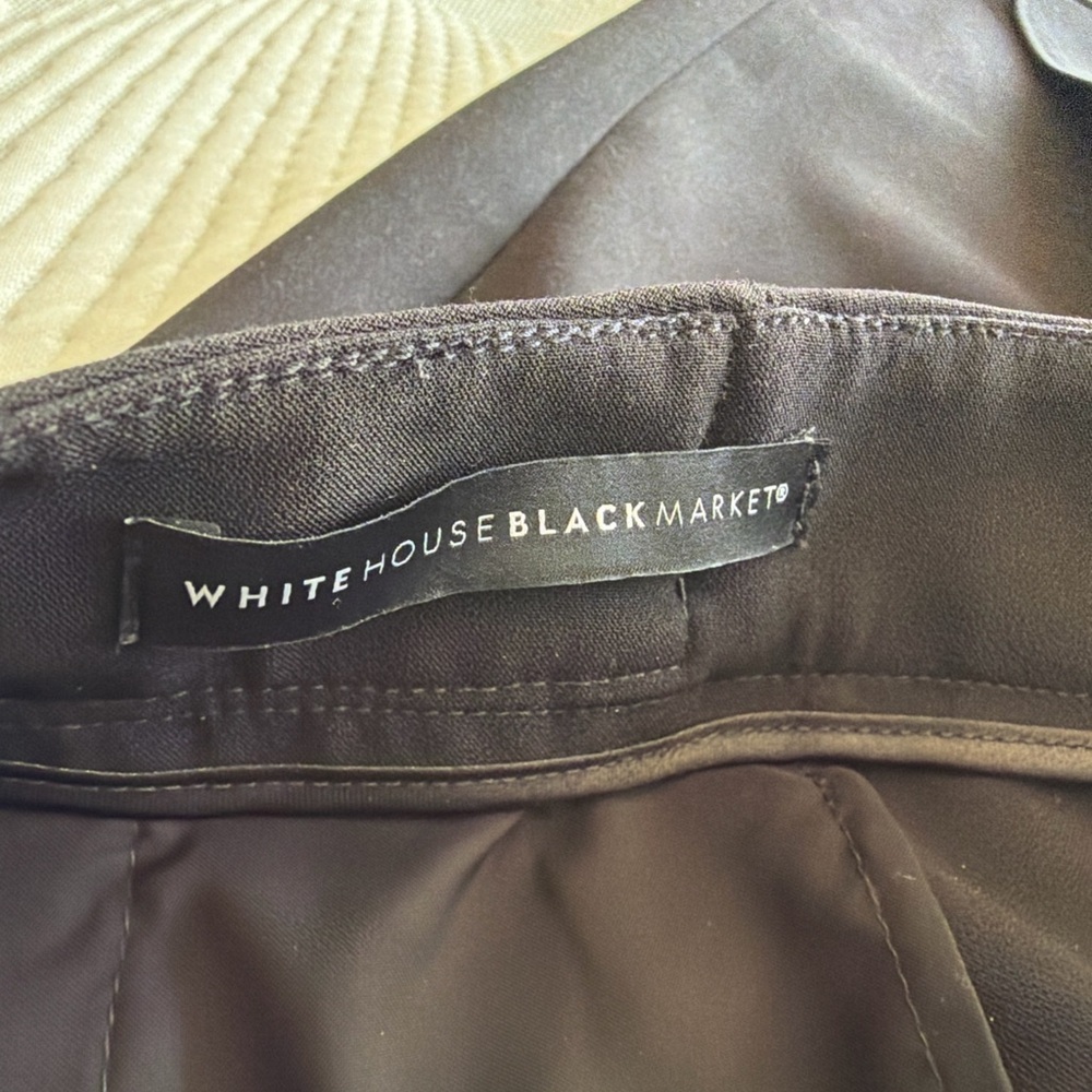 White House Black Market WHBM The Wide Leg Black Tie Waist Stretch Pants Size 6 - Picture 6 of 10